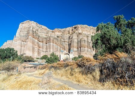 Cliffs And Church In Espicaya, Bolivia