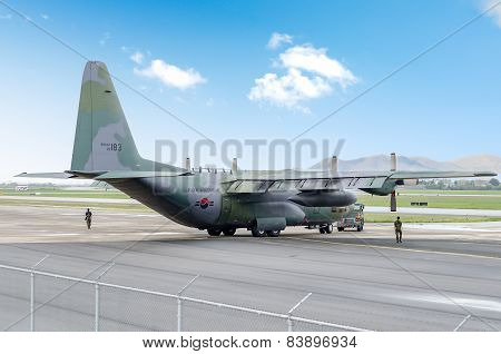 C-130 Being Towed
