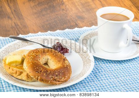 Breakfast Bagel And Coffee