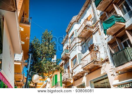 NICOSIA, CYPRUS - APRIL 13 : Traditional architecture in old tourist part of Ledra street in April 13 2015