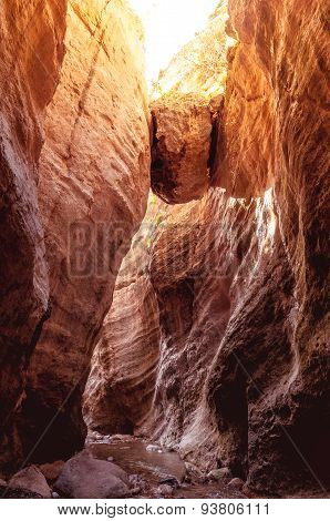 Avakas Gorge at sunset. Paphos District Cyprus
