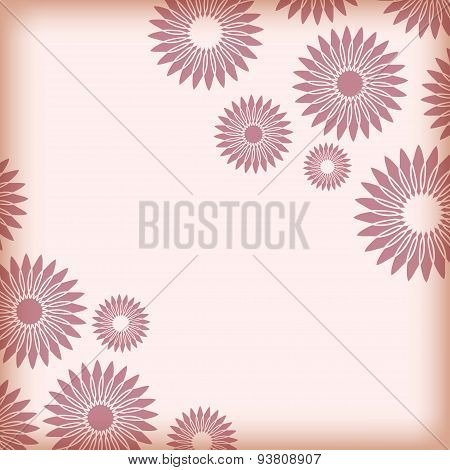 Abstract background with angular floral vintage frame banner invitation card template for design. Vector frame