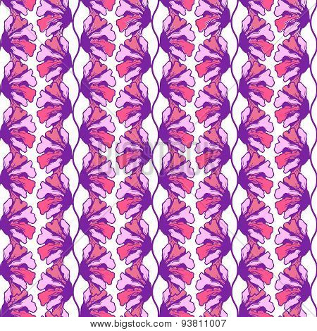 Stylized colorful flower seamless pattern for your design. Graphic vector illustration. Seamless floral pattern, hand drawn vector background.