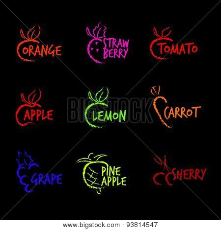Fruit Symbols logo vecter