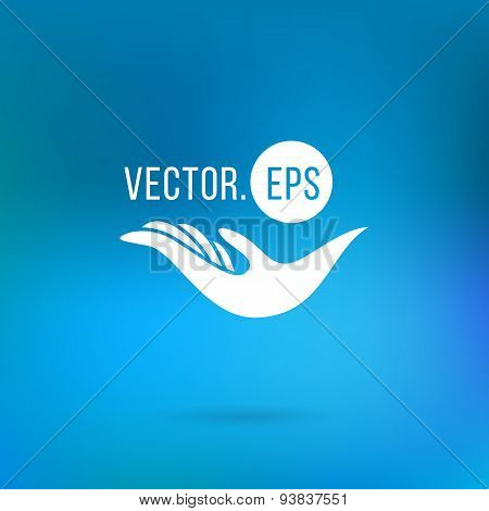 Logo with hand holding circle