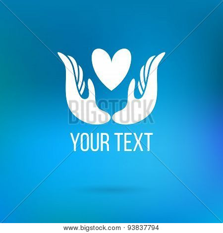 Logo with hands and heart