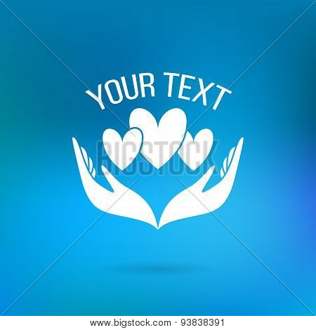 Logo with hands and hearts
