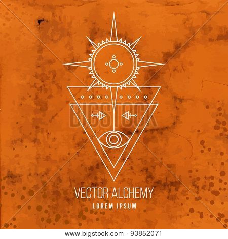 Vector geometric alchemy symbol
