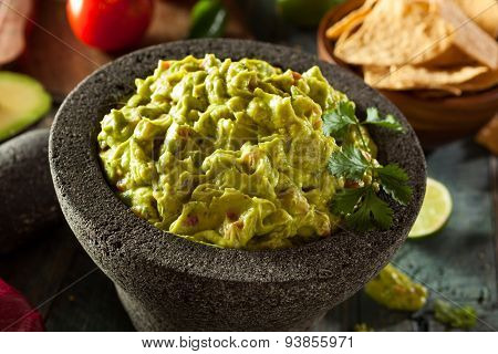 Homemade Fresh Guacamole And Chips