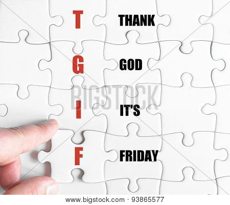 Last Puzzle Piece With Business Acronym Tgif