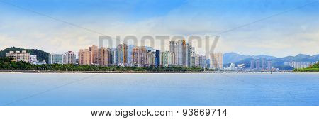 zhupanorama view of zhuhai city in southern of china new economic city near hongkong and macau