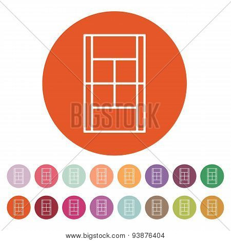 The Tennis Court Icon. Sport Symbol. Flat