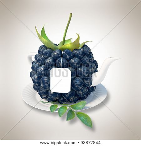 Blueberries tea cup