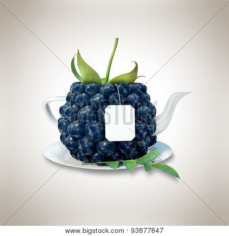 Blueberries tea cup