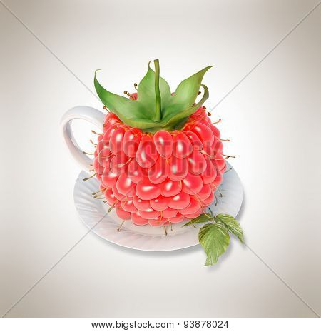 Raspberry tea cup