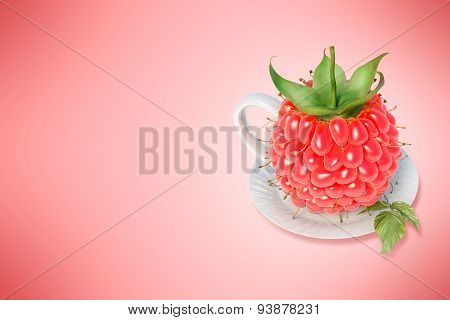 Raspberry tea cup
