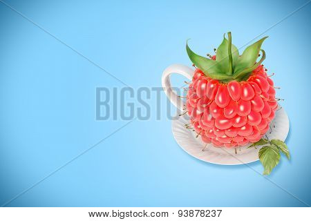 Raspberry tea cup