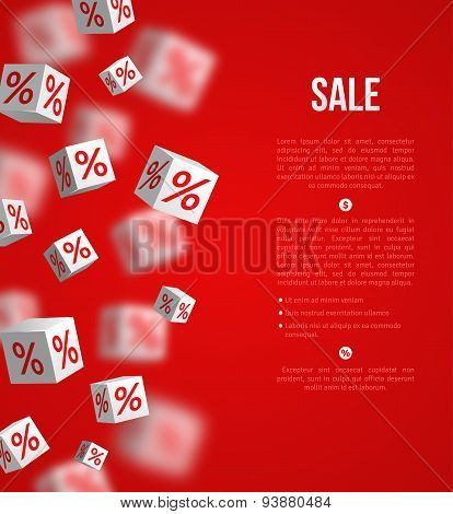 Sale Poster. Vector Illustration. Design Template for Holiday Sale Event.