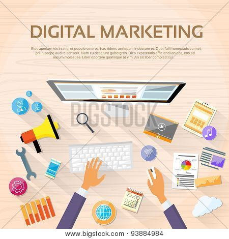 Digital Marketing Workspace Desktop Workstation