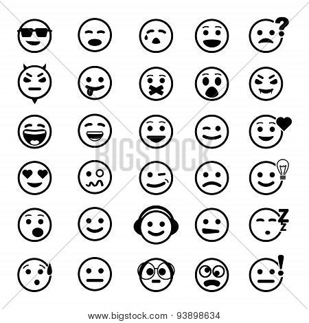 vector icons of smiley faces. Different emotions.