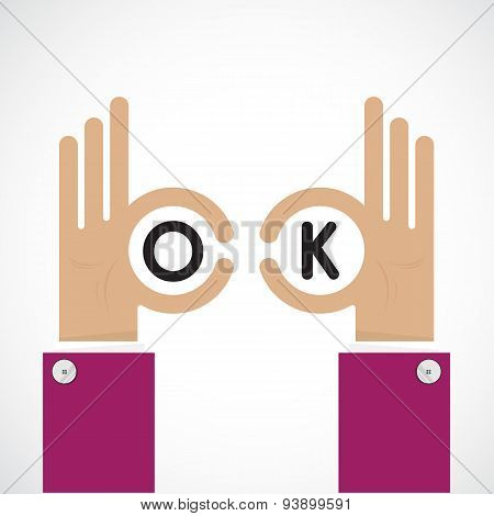 Ok Hand Sign. Business And Vision Concept. Company Logo,hand Ok Symbol Icon. Creative Logo Design Te