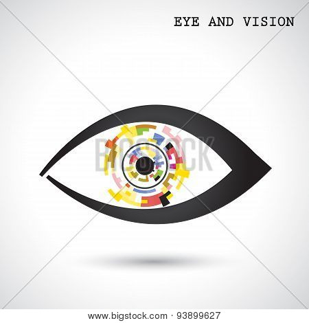 Creative Circle Abstract Vector Logo Design Background. Eye And Vision Concept.