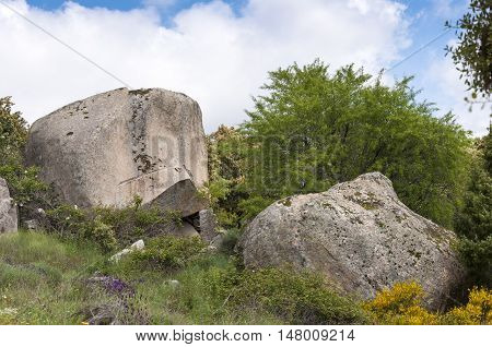 Granite boulders in Sierra de la Cabrera, Madrid, Spain