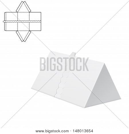 Vector Illustration of Diecut Craft Box for Design, Website, Background, Banner. Retail Folding package Template. Fold pack with dieline for your brand on it