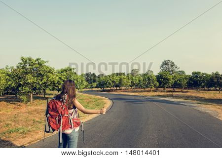 Backpacker Casual Travel Tourist Carefree Nature Concept