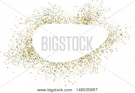 White oval background with sand. Vector paper illustration.