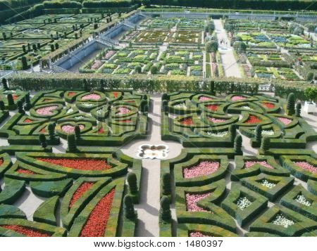 Vzorek Villandry francouzské zahrady, Loire země, Francie