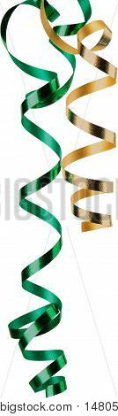 Background hanging streamers serpentine fun yellow white