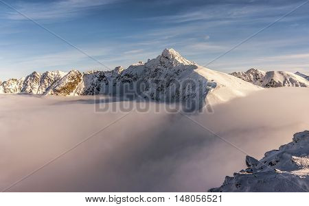 Beautiful winter mountain landscape. The Tatra Mountains. Poland