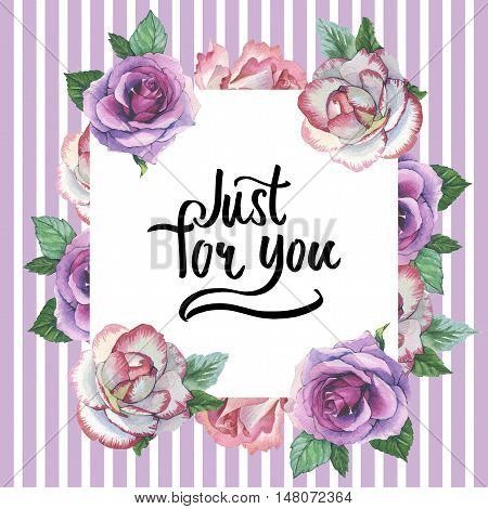 Wildflower rose flower frame in a watercolor style isolated. Full name of the plant: rose, platyrhodon, rosa. Aquarelle flower could be used for background, texture, pattern, frame or border.