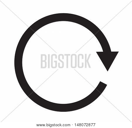 replay icon Repeat sign icon on white background.