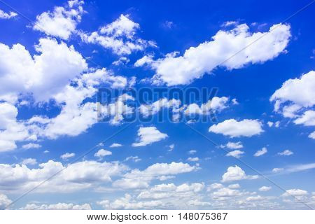 sky Background blue sky with white clouds for design pattern and background.