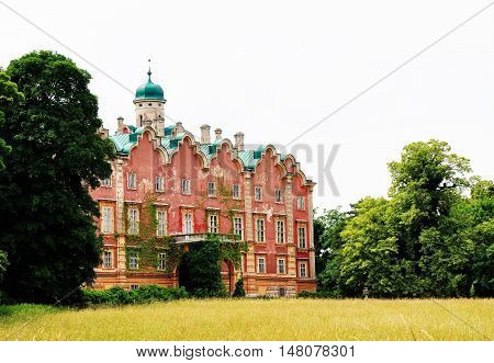 Bruck an der Leitha, Lower Austria - May 22, 2016  Chateau Prugg in Harrachpark in Bruck an der Leitha