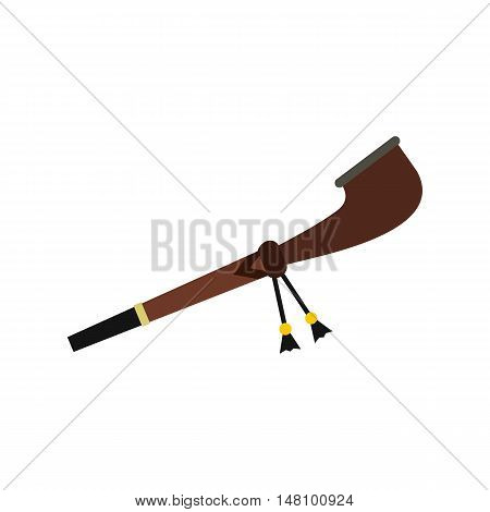 Indian peace pipe icon in flat style on a white background vector illustration