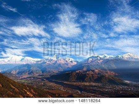 Himalayan Mountains View From Sarangkot, Pokhara