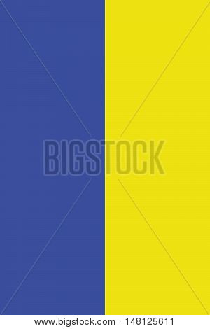 The National Flag of Ukraine. Verticalal banner of two equally sized bands of blue and yellow. Proper proportions and colors. Vector illustration in eps8.