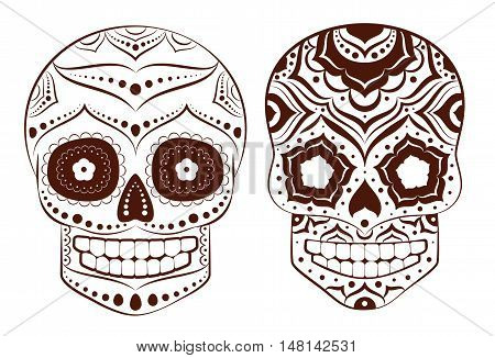 Mexican skull . Veсtor for the Day of the Dead
