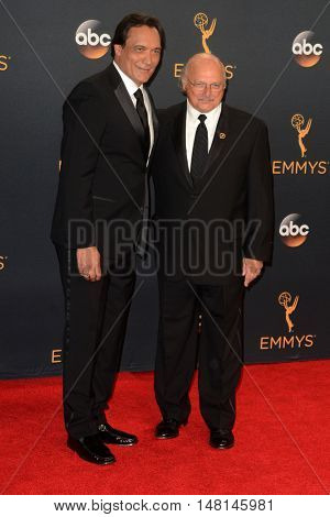 LOS ANGELES - SEP 18:  Jimmy Smits, Dennis Franz at the 2016 Primetime Emmy Awards - Press Room at the Microsoft Theater on September 18, 2016 in Los Angeles, CA
