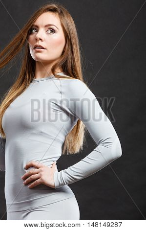Woman Wearing Thermoactive Underwear.