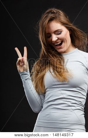 Fit Woman In Thermolinen Underwear,