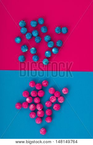 Abstract Colorful Background. Modern Material Design. Two colors with decoraions