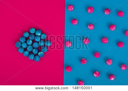 Abstract Colorful Background. Modern Material Design. Two colors with decoraions