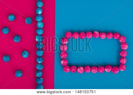 Abstract Colorful Background. Modern Material Design. Two colors with decoraions