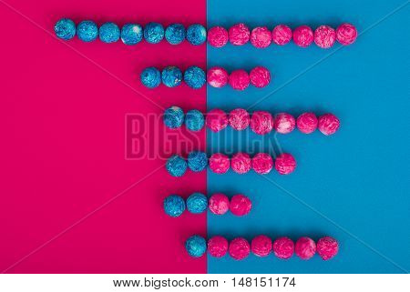 Abstract Colorful Background. Modern Material Design. Two colors with decoraions
