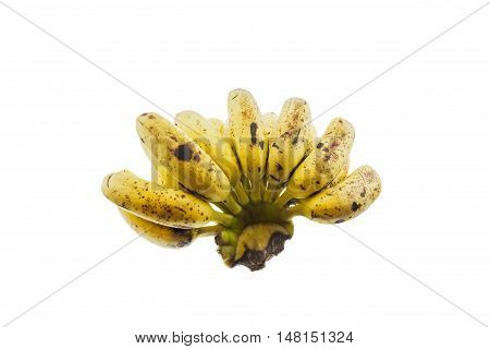 Ripe banana isolated on white background. It is good food for excretion