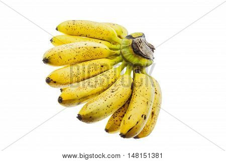 Ripe banana isolated on white background. It is good food for excretion
